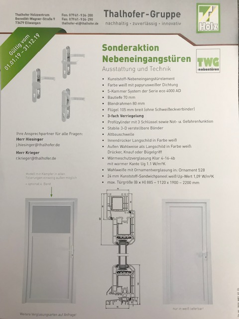 Nebeneingangstür weiß